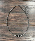 Faux 15" Silver Bead Necklace