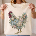 Floral Chicken Shirt – Graphic Tee, Long Sleeve & Crewneck.