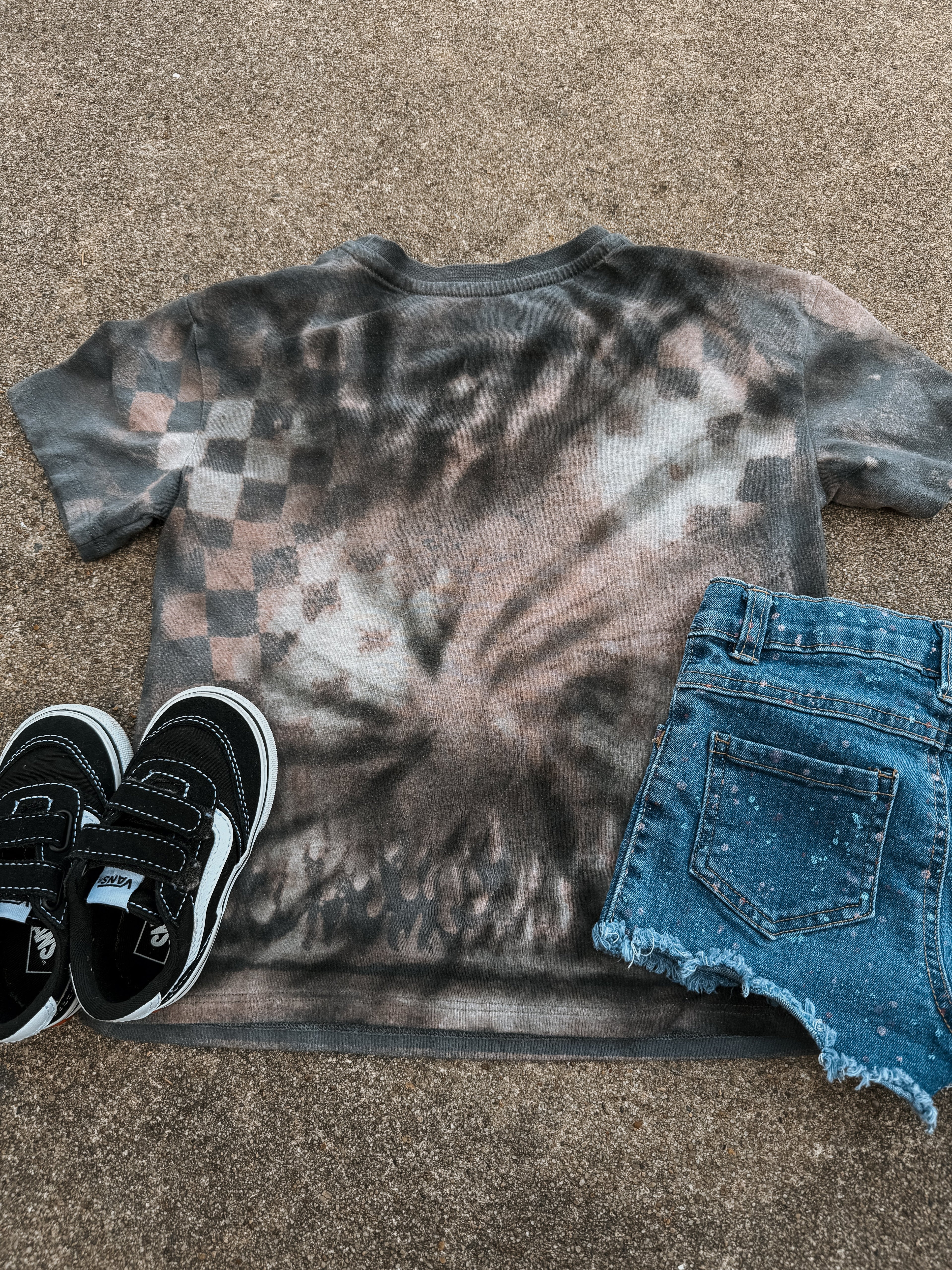 Upcycled By Katie: AC/DC High Voltage Tee – Hand-Bleached One-of-a-Kind (Kids S 6/6X) Shirt – Graphic Tee