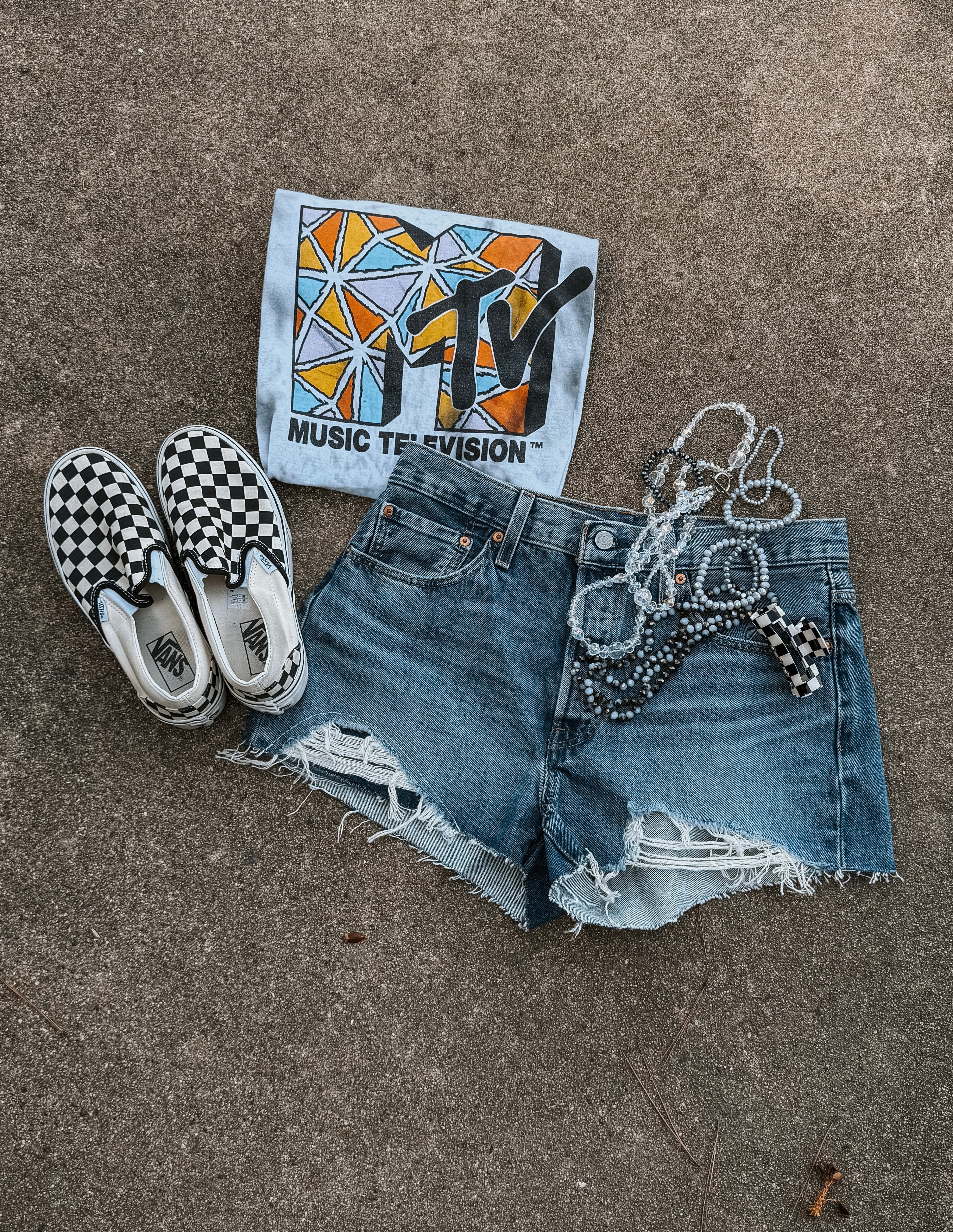 Upcycled By Katie: MTV Music Television Tee – Hand-Bleached One-of-a-Kind (2XL) Shirt