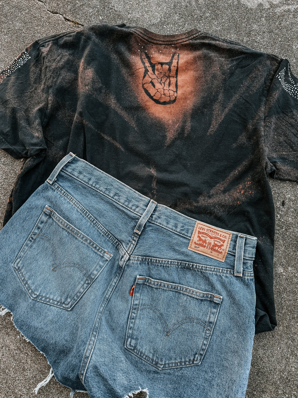 Upcycled By Katie: Rolling Stones Bleached Leopard Tour Tee XL (One of a Kind)