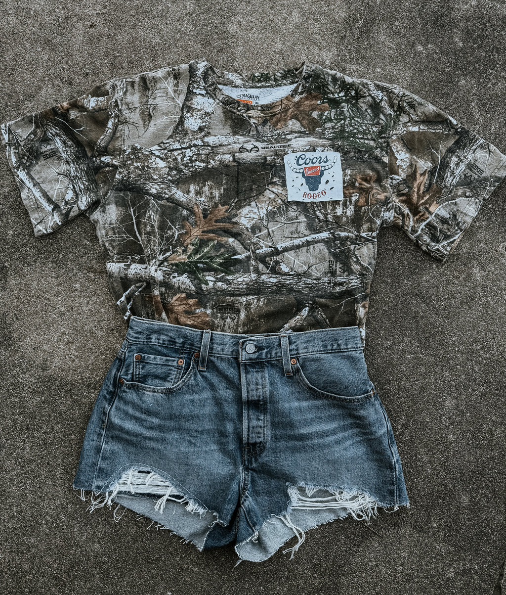 Upcycled Coors Banquet Rodeo Realtree Camo Rework (One-of-One) | Size XL Shirt