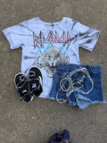 Upcycled by Katie: Def Leppard Leopard Tee – Hand-Bleached One-of-a-Kind (Kids XS 4/5) Shirt – Graphic Tee