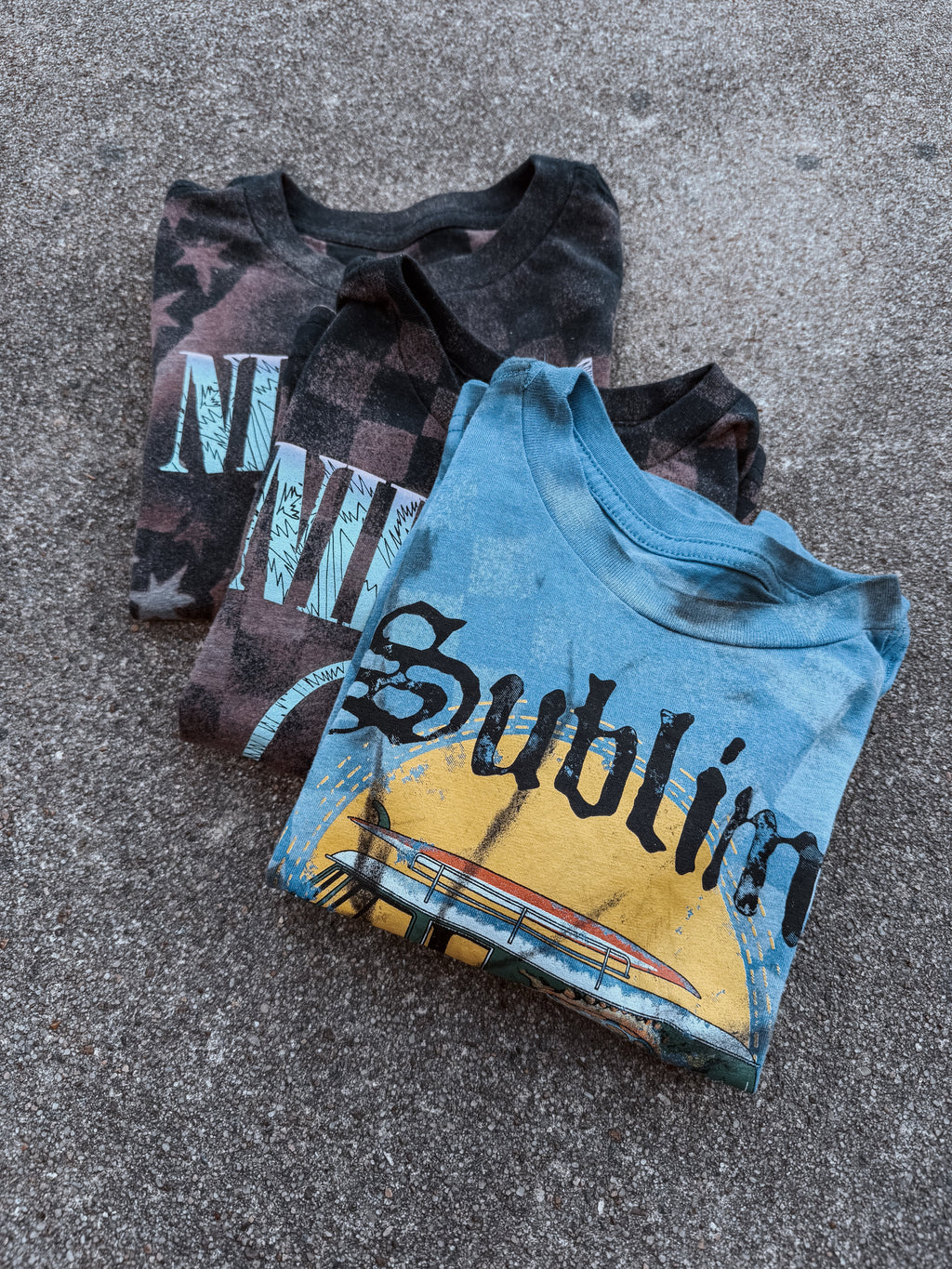 Upcycled By Katie: Sublime Summer Tour Tee – Hand-Bleached One-of-a-Kind 5T (Kids) Shirt – Graphic Tee