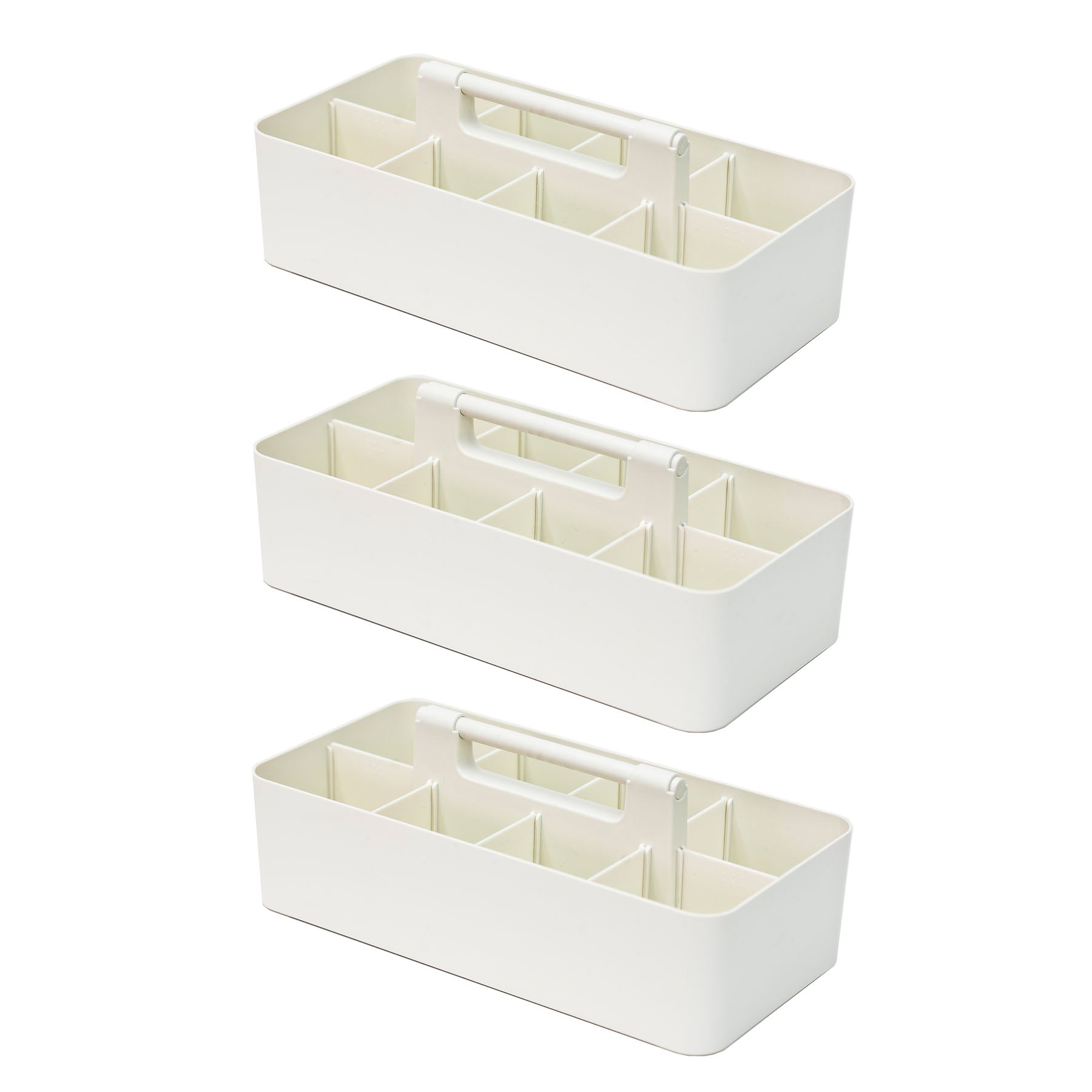 Enjoy Organizer  3 Pack, Large Plastic Storage Caddy with Handles Made in USA