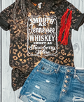 Bleached Leopard Smooth as Tennessee Whiskey Sweet as Strawberry Wine Graphic Tee