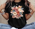 Bella Canvas Faux Embroidered Floral Bouquet Shirt